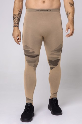 Legginsy męskie termoaktywne Spaio Tactical piaskowe