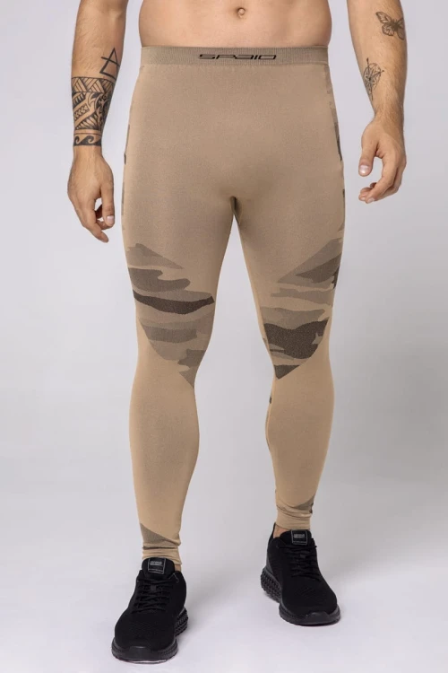 Legginsy męskie termoaktywne Spaio Tactical piaskowe