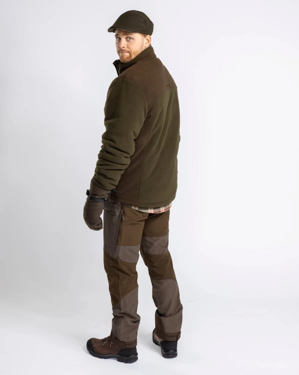 Pinewood Harrie 5064 Green Suede Brown – gruby wiatroszczelny polar męski do lasu