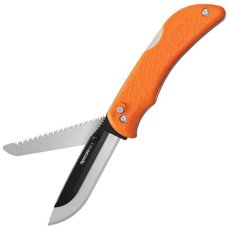 Nóż składany Outdoor Edge Razor Pro S 35 Orange z wymiennym ostrzem i piłą do kości