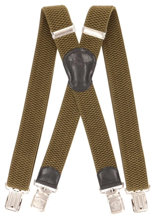 Szelki Ranger DP40.015 khaki 4 cm do spodni z czterema metalowymi klipsami