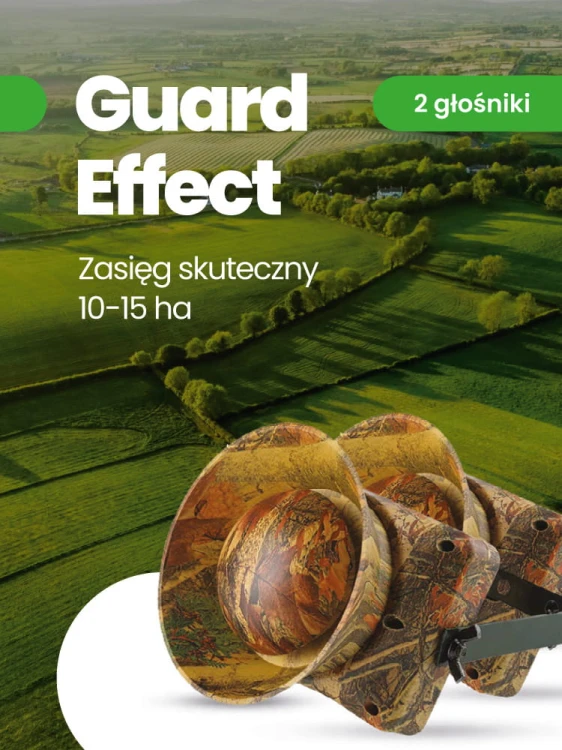 Dwugłośnikowy dźwiękowy odstraszacz zwierzyny Guard Effect z dwoma głośnikami ciśnieniowymi