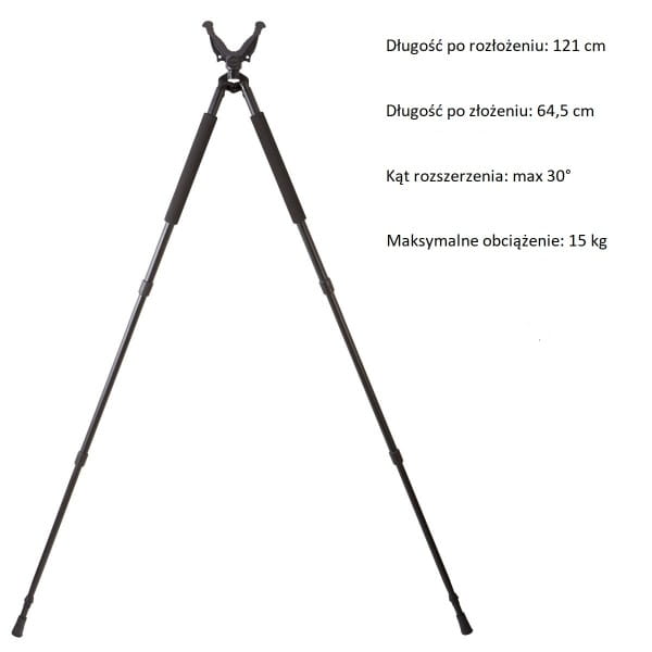Pastorał Rokstad 65–120 cm – teleskopowa regulacja wysokości do strzału z klęku i siadu