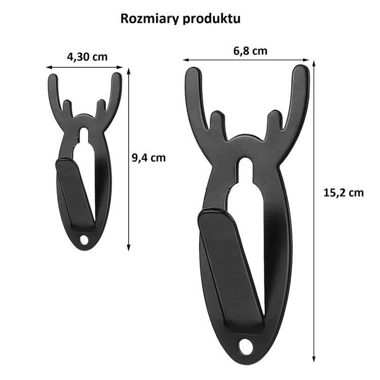 Czarny wieszak na trofeum myśliwskie RYPO Skull Mount L