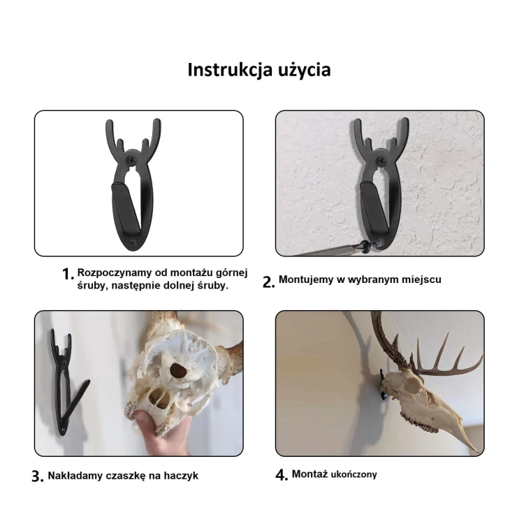 Dyskretny montaż trofeum myśliwskiego na ścianie RYPO Skull Mount
