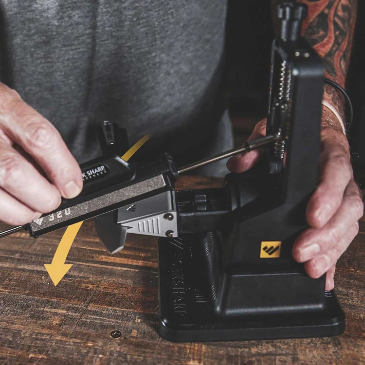 Ostrzenie noża płytką diamentową 320 w systemie Work Sharp Precision Adjust
