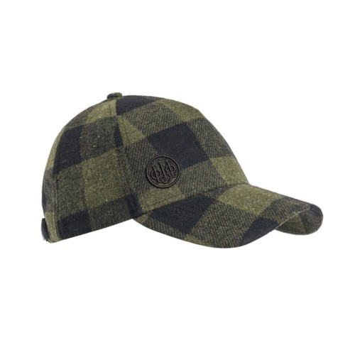 Czapka z daszkiem Beretta Lodge Green Moss Check w zielono-czarną kratę