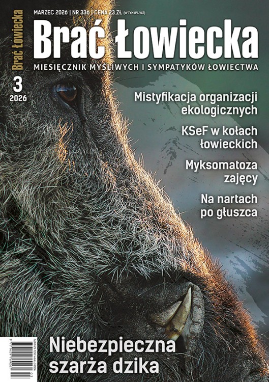 Brać Łowiecka marzec 2026 okładka czasopisma myśliwskiego dzik