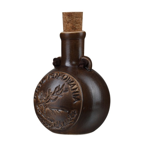 Butelka piersiówka ceramiczna „Król Polowania” 200 ml – ręcznie wykonana, myśliwski motyw
