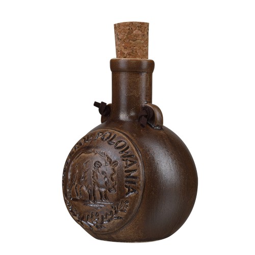 Butelka piersiówka ceramiczna „Vicekról Polowania” 200 ml – ręcznie wykonana, myśliwski motyw