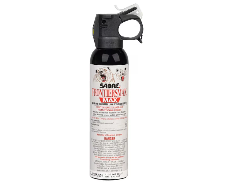 Gaz pieprzowy Sabre Frontiersman Max 272 ml – widok frontowy pojemnika