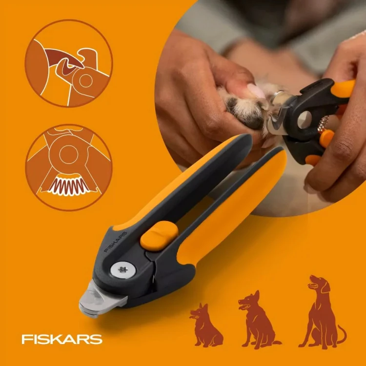Obcinacz Fiskars PET CARE do pazurów średnich i dużych psów z półokrągłym ostrzem
