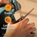 Nożyczki degażówki Fiskars PET CARE czyszczone ściereczką po cieniowaniu sierści psa lub kota