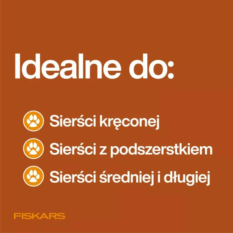 Grzebień Fiskars PET CARE do sierści kręconej, sierści z podszerstkiem oraz sierści średniej i długiej