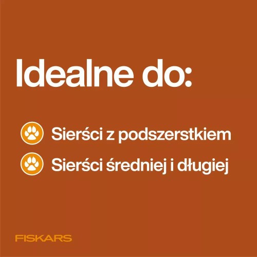 Trymer hakowy Fiskars PET CARE do sierści z podszerstkiem oraz sierści średniej i długiej