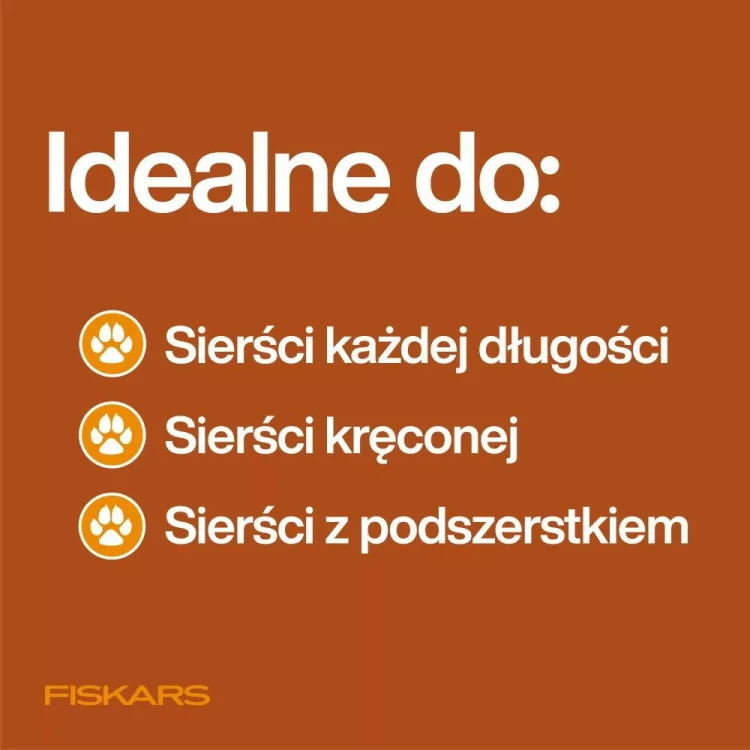 Szczotka Fiskars PET CARE polecana do sierści każdej długości, sierści kręconej i sierści z podszerstkiem