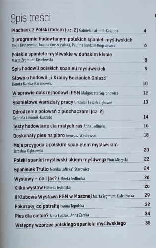 Spis treści Polski Spaniel Myśliwski Biuletyn 2/2022