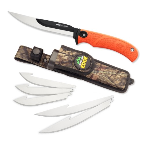 Nóż Outdoor Edge RazorMax Orange z ostrzem drop-point i nylonową pochwą