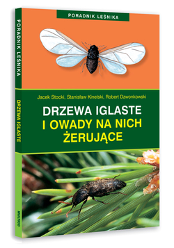 Drzewa iglaste i owady na nich żerujące - okładka książki o rozpoznawaniu owadów i uszkodzeń iglaków