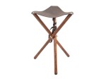 Stołek myśliwski trójnóg - skórzany ciemny