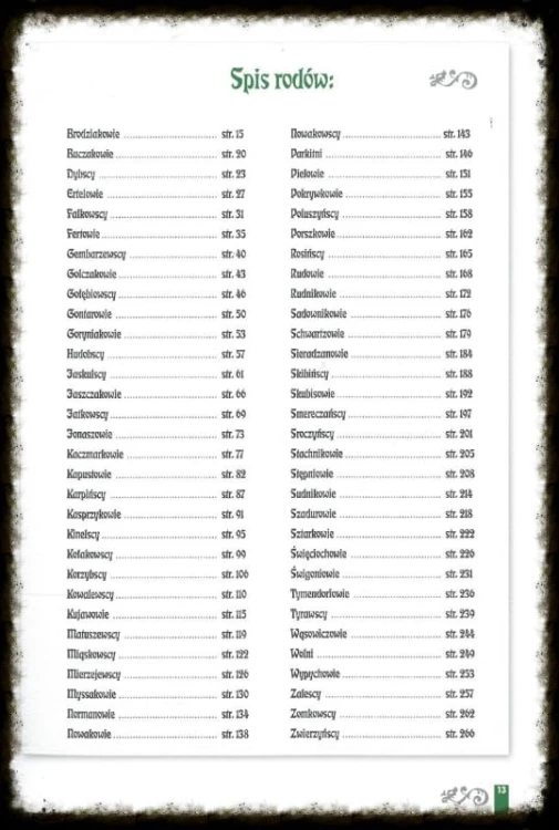 Księga rodów leśnych Tom I – spis opisanych rodzin leśników