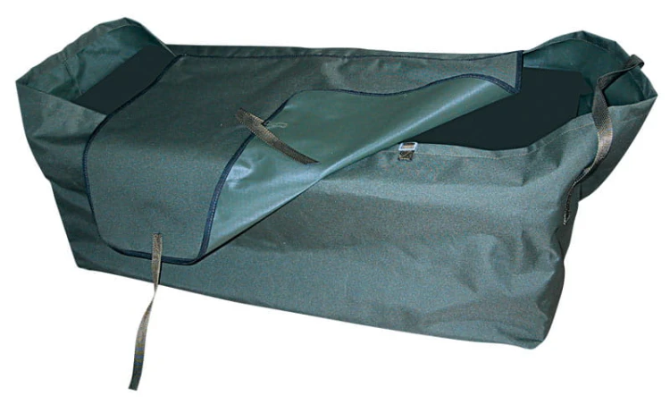 Zielony pokrowiec do transportu ubitej zwierzyny 90 × 50 × 44 cm z klapą i uchwytami